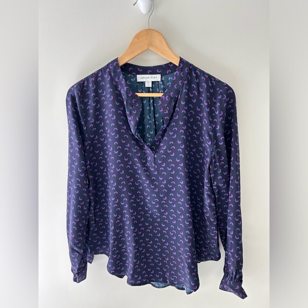 Amour Vert 100% Silk Blouse